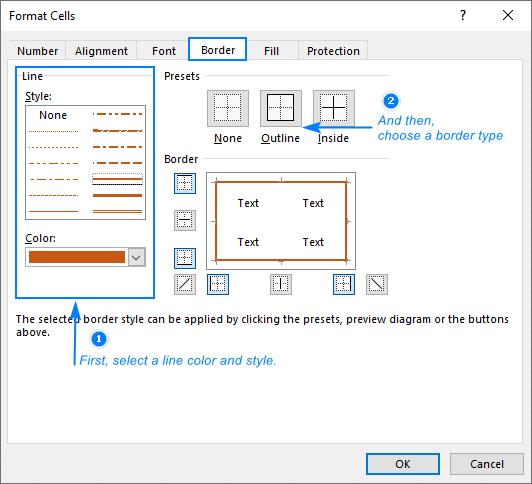 Hướng dẫn các sử dụng và tùy biến đường viền (Border) trong Excel